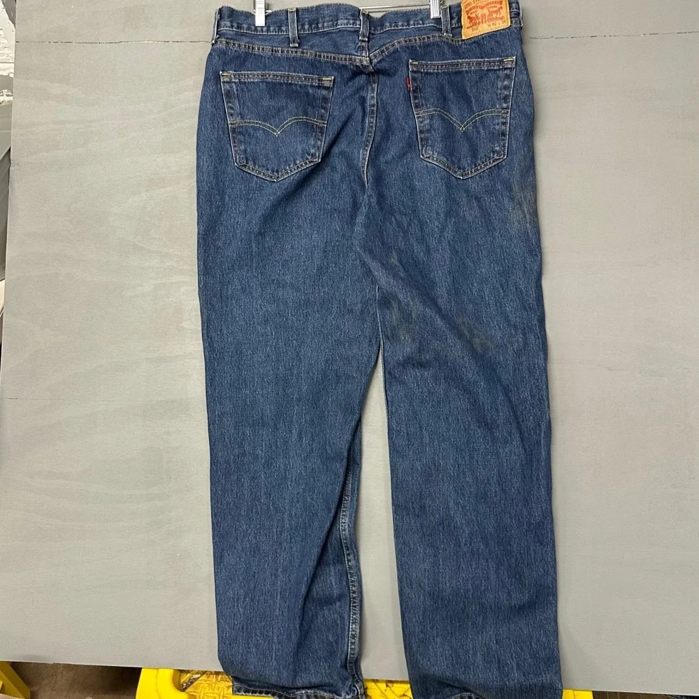 Levis 550 Mens Relaxed Fit Tapered Leg‎ Blue Denim Jeans W42 L34 Medium Wash